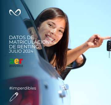 Datos de matriculaciones de vehículos de renting al cierre de julio de 2024.