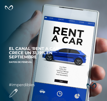 El canal rent a car crece un 31,19% en septiembre según Feneval
